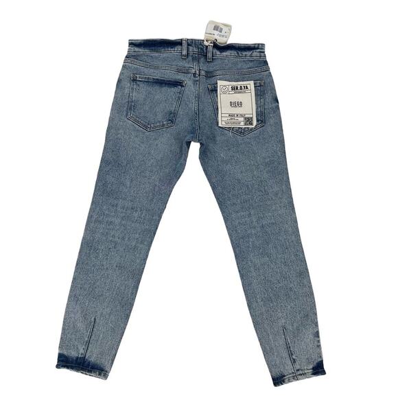 RETROFETE SER.O.YA Diego Tapered Cropped Men’s Jeans Arlo Blue Size 30x27 NEW - Picture 7 of 12